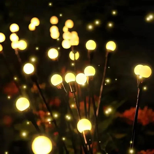 Solar Firefly Garden Lights – Waterproof 6/8/10 LED Swaying Heads Solar Garden Light Peaceful Pleasures Health and Wellness