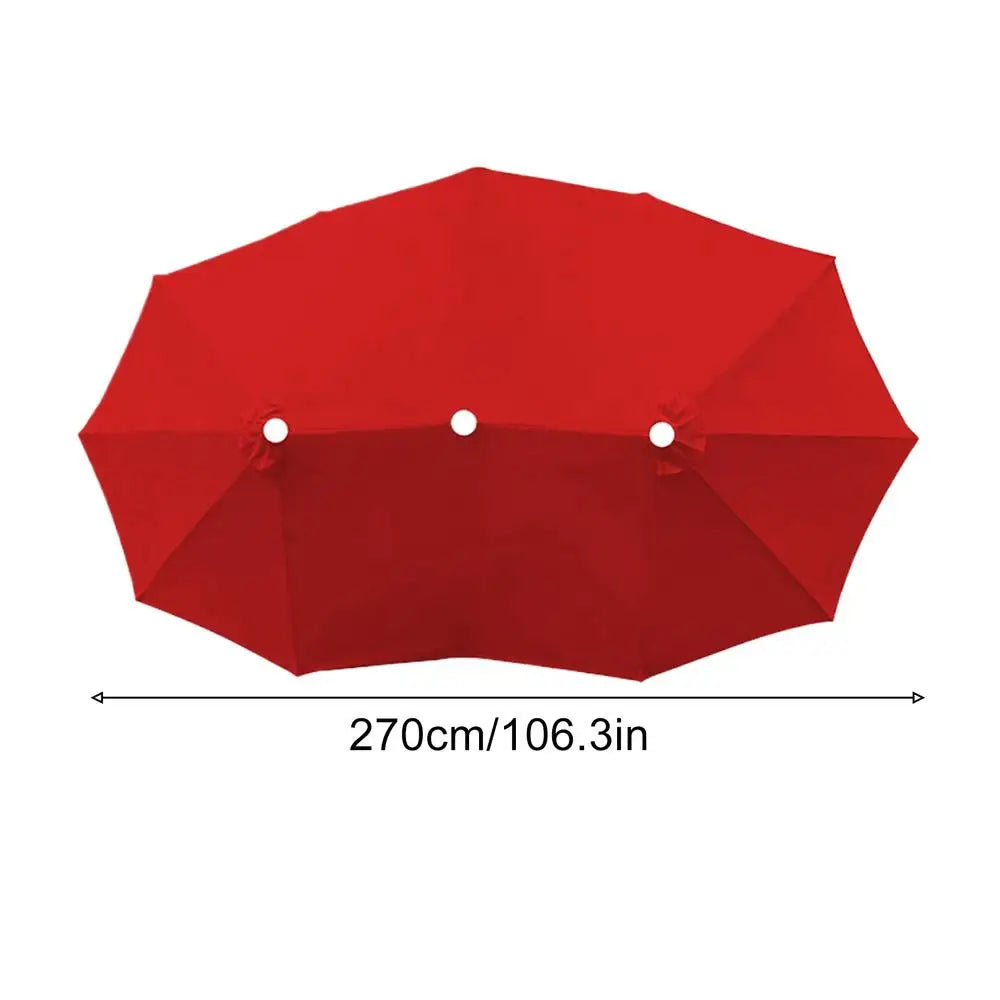 Replacement Patio Umbrella Canopy 12 Ribs 8.86ft Waterproof UPF30 Triple Parasol Top Cover Umbrella Fabric Replacement For Peaceful Pleasures Health and Wellness China Mainland Red