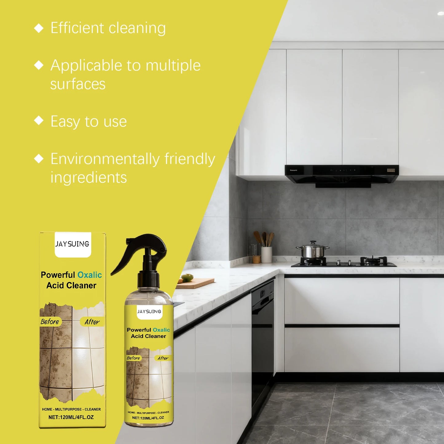 Jaysuing Rust & Limescale Remover Spray – No Scrub Cleaner