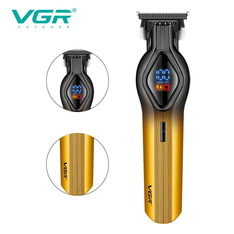 VGR 921 cross-border new electric hair clipper LCD digital display hair salon engraving special oil head electric clippers Peaceful Pleasures Health and Wellness