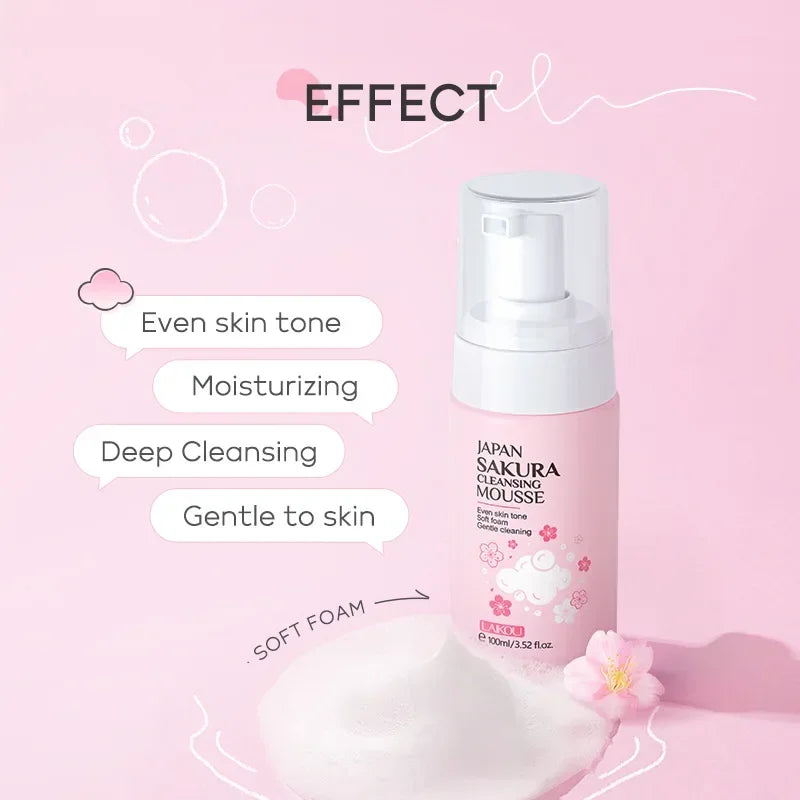 LAIKOU Cherry Blossom Facial Cleanser – Korean Skin Care Peaceful Pleasures Health and Wellness
