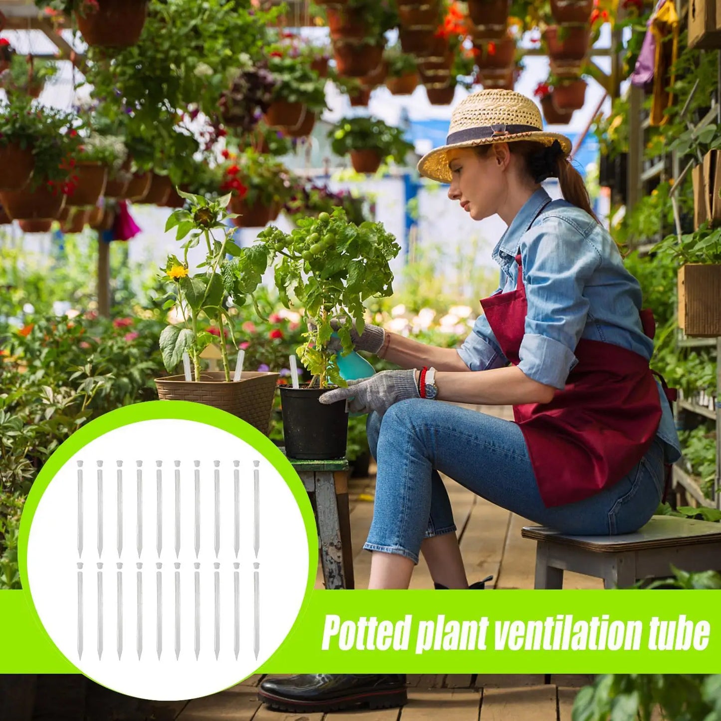 20-Piece Plant Soil Aerator Sticks | Prevent Overwatering 9.8"