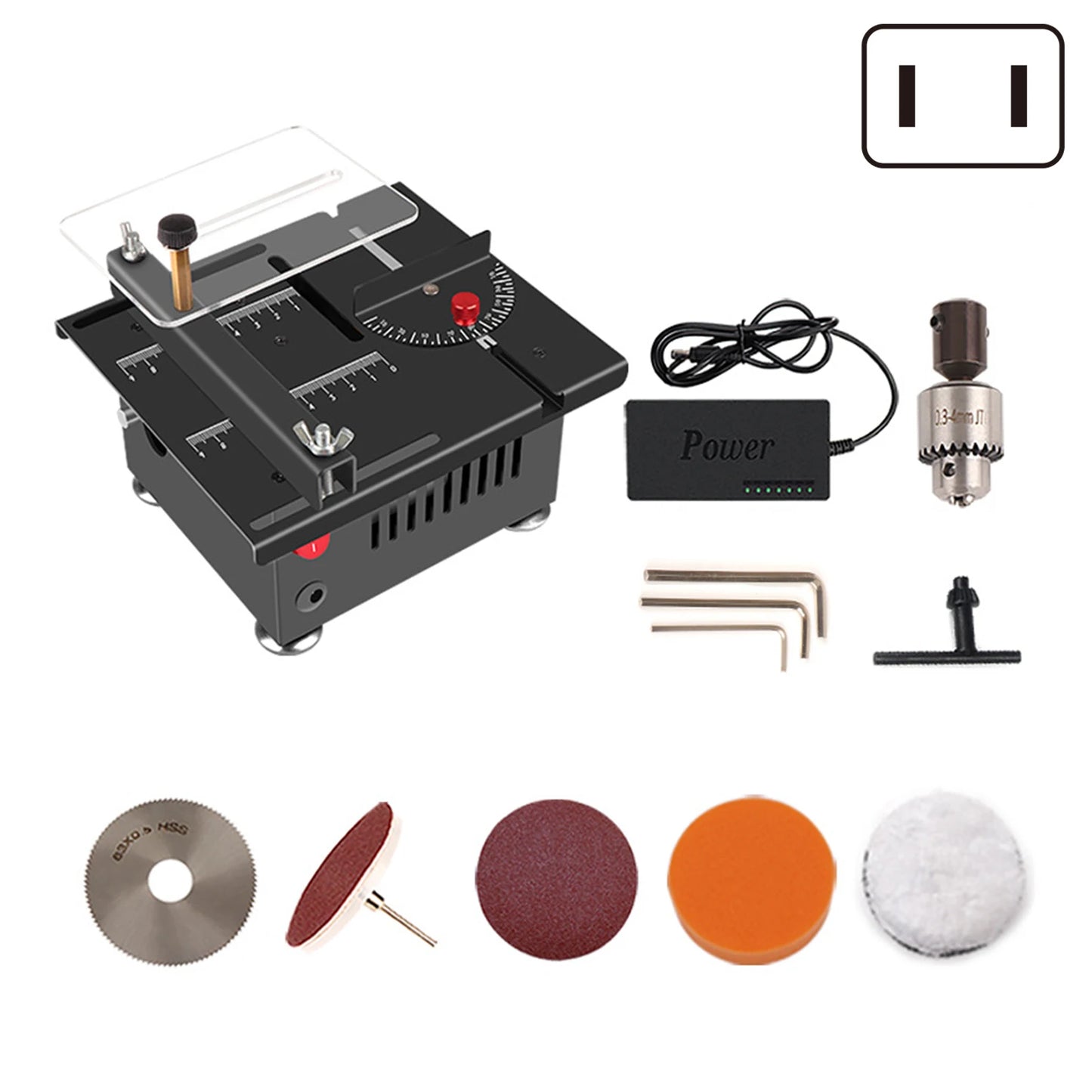 Precision Measuring Electric Table Saw Cutting Guide All In 1 Measuring Polishing Tools For Multifunctional Carving Processing Peaceful Pleasures Health and Wellness C US plug