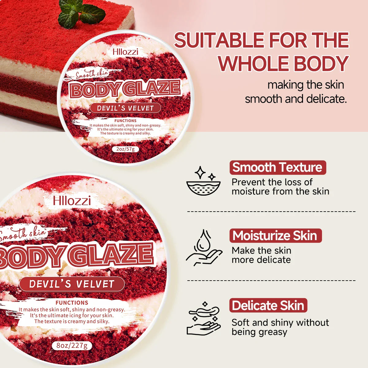 Red Velvet Body Glaze – Moisturizing Skin Tone Evening Cream