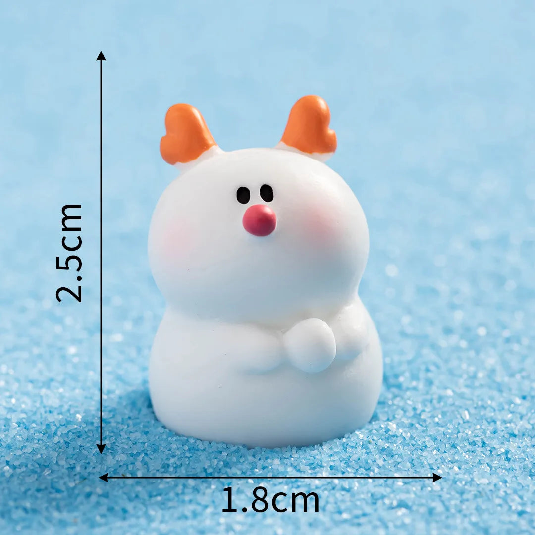 Miniature Snowman Miniature Snowman Model Micro Landscape Santa Claus Santa Claus Figurine Elk Cute Christmas Decorations Decor Peaceful Pleasures Health and Wellness 7