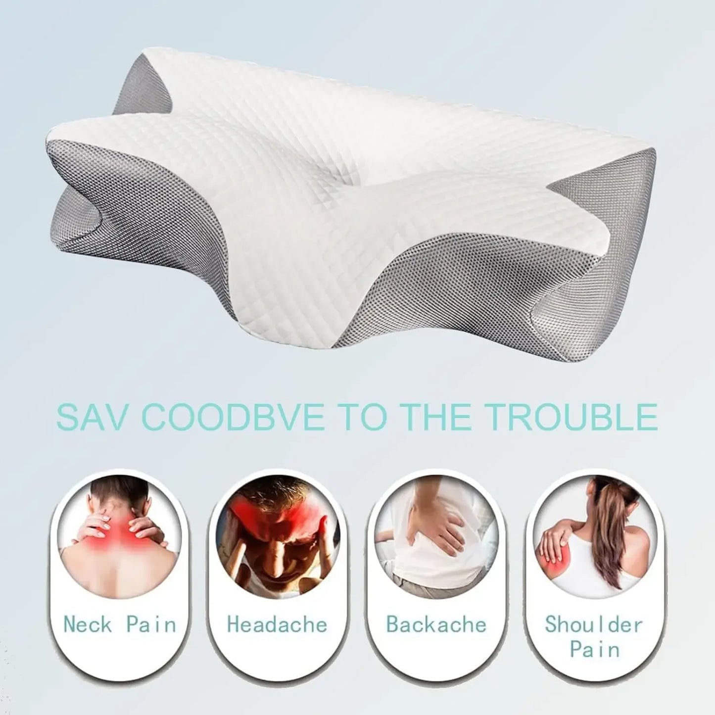 Ergonomic Cervical Pillow for Neck Pain Relief, Side Sleeper Support with Memory Foam Peaceful Pleasures Health and Wellness