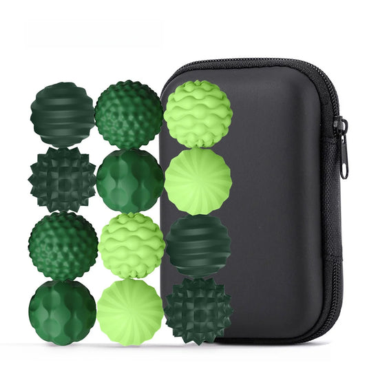 Magnetic Silicone Fidget Balls – Sensory Toy Set 6 or 12 Pcs Magnetic Fidget Toy Peaceful Pleasures Health and Wellness Green - 12pcs