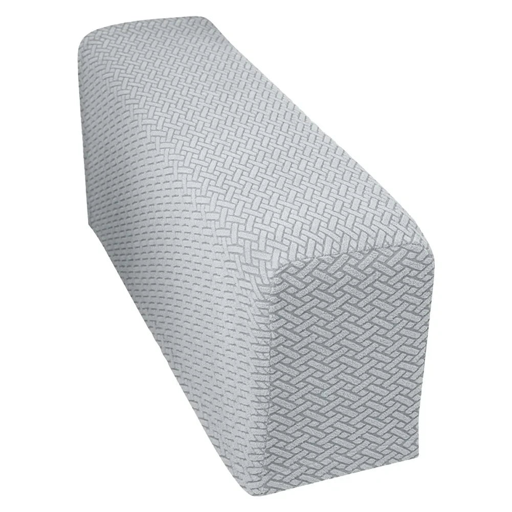 Sofa Arm Covers – Washable Checkered Armrest Slipcovers with Anti-Slip Pins | Set of 2 Peaceful Pleasures Health and Wellness Light Gray United States