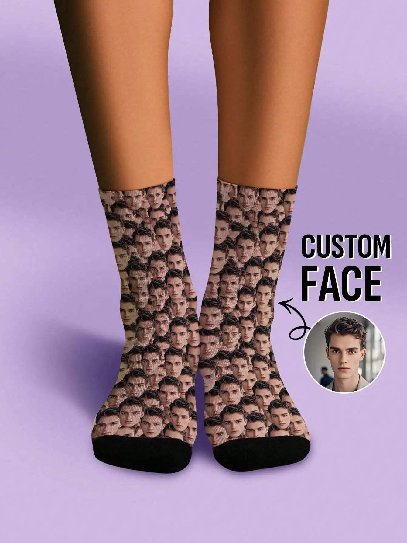 Custom Face Socks Personalized Photo Socks Funny Gift for Men Women Couples Friends Unique Custom Printed Socks Peaceful Pleasures Health and Wellness