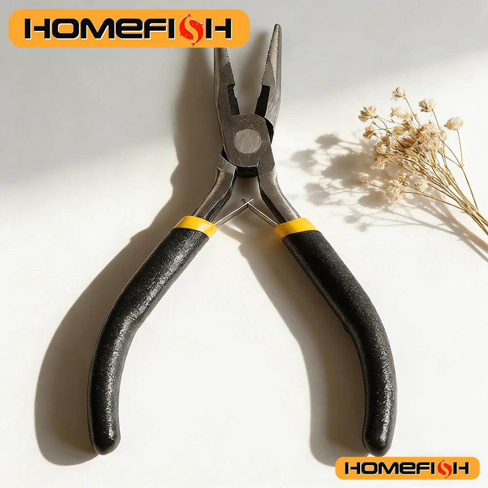 1Pcs Portable Durable Carbon Steel Forging Jewellery Pliers Light Weight Mini Pliers Hand Tools Round Flat Long Nose Pliers Peaceful Pleasures Health and Wellness