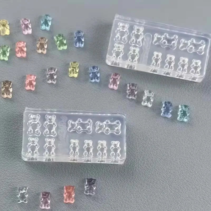 3D Mini Bear Silicone Molds for Resin Jewelry & Nail Art