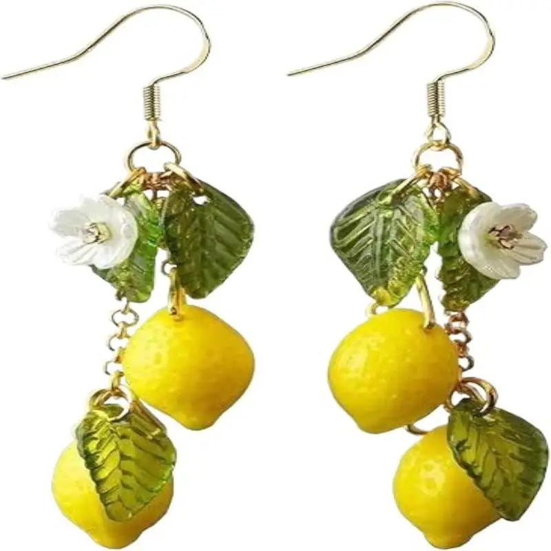 Bohemian Lemon Tassel Drop Earrings | Summer Beach Jewelry