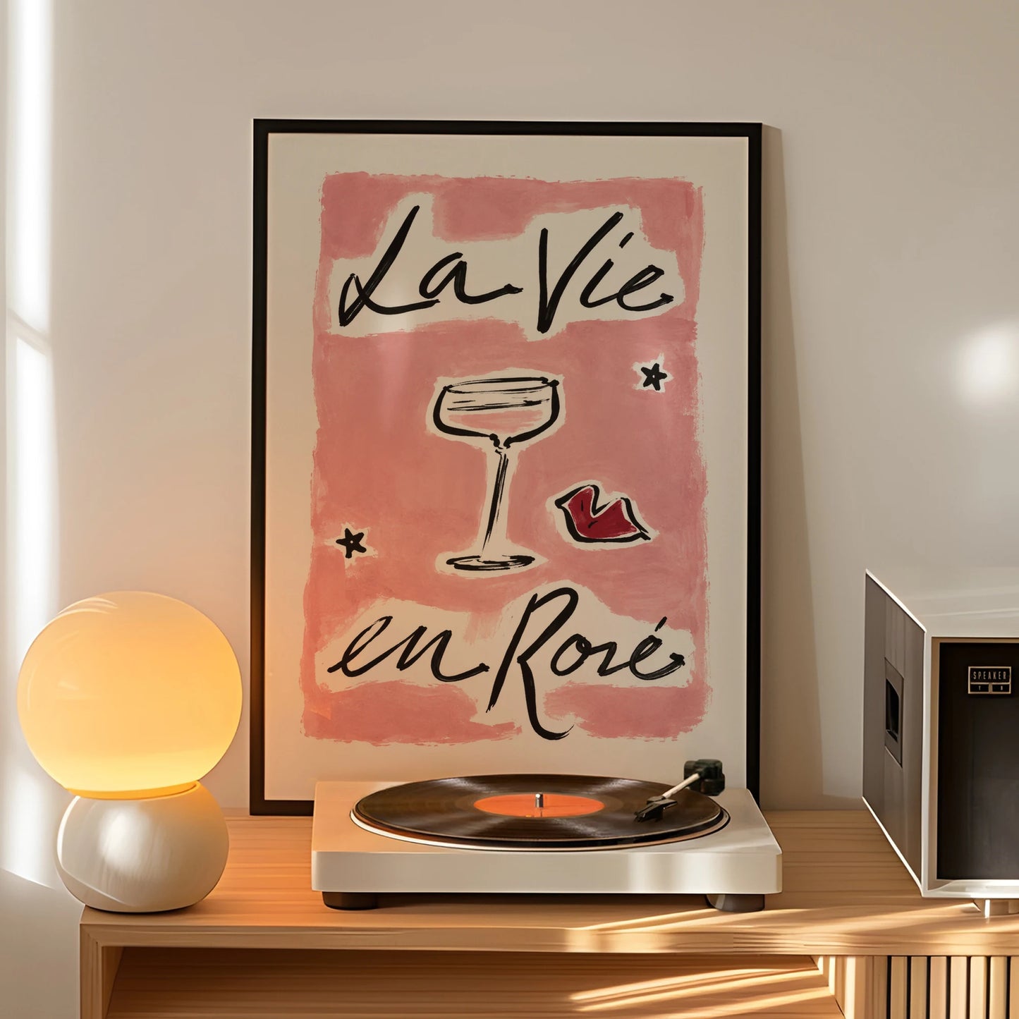 French Vivre La Vie En Rose Canvas Wall Art Print Poster