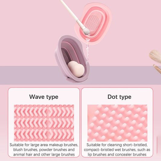 Foldable Silicone Makeup Brush Cleaning Bowl | Washing Tool Brush Cleaning Tool Peaceful Pleasures Health and Wellness
