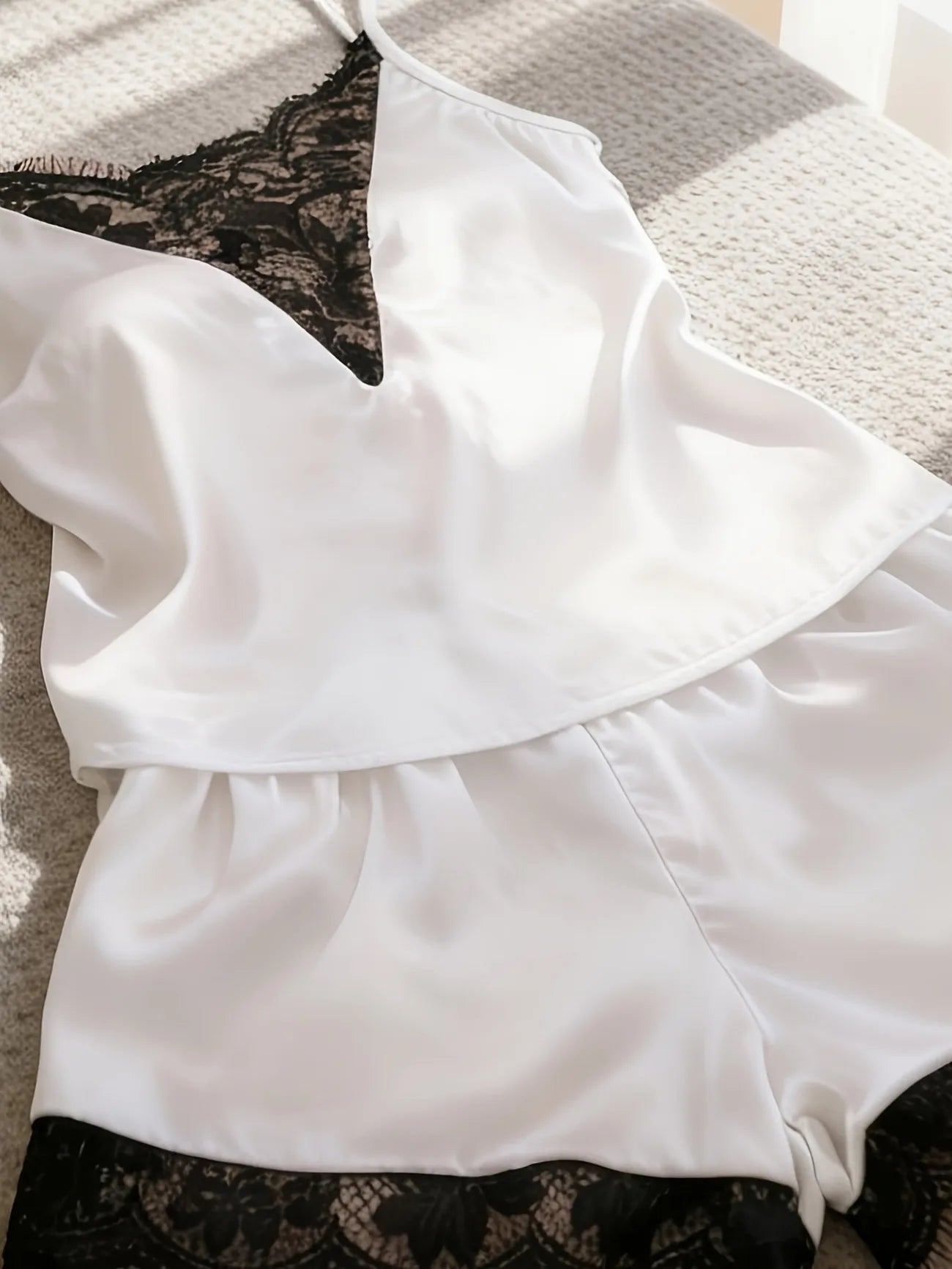 Satin Lace Trim Nightdress for Women Elegant Slip Sleep Dress Lightweight Sleeveless Homewear Peaceful Pleasures Health and Wellness
