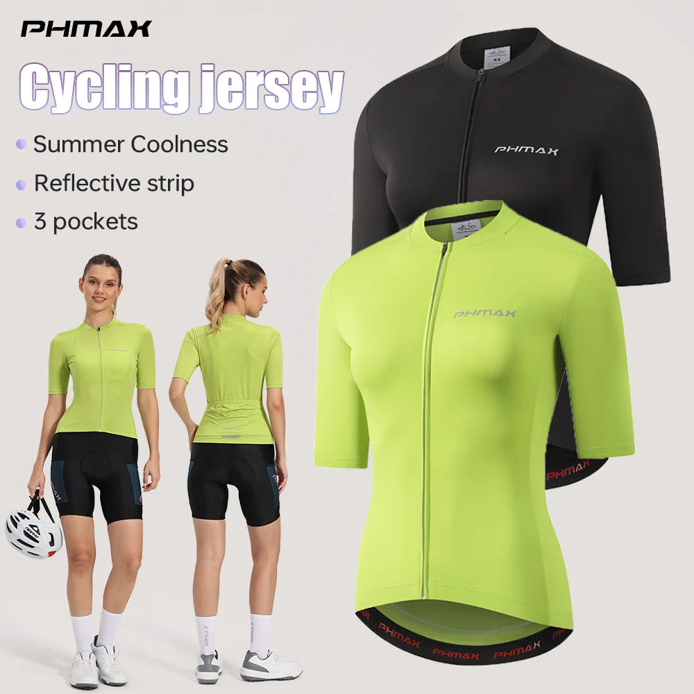 PHMAX Women's Cycling Jersey – Breathable Summer MTB Road Bike