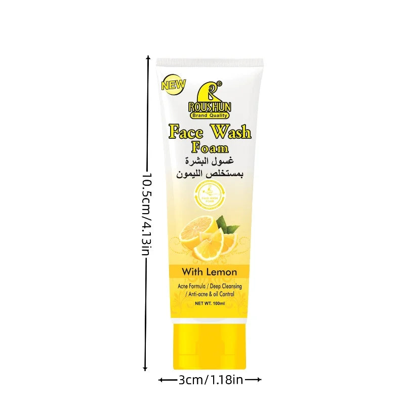 ROUSHUN Lemon Foam Facial Cleanser – Hydrating, Unisex