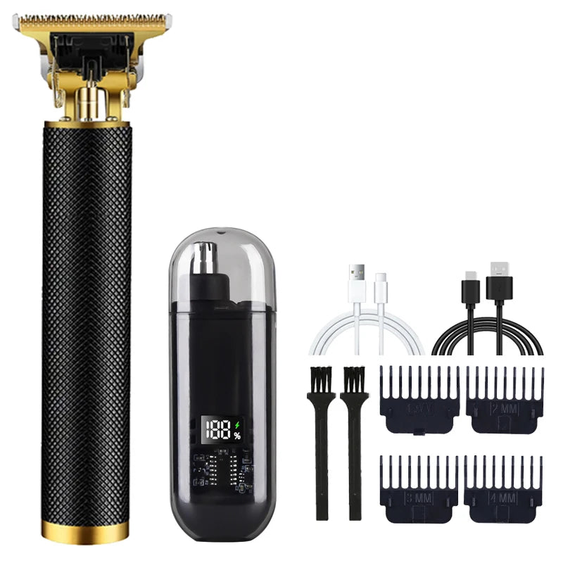 USB Rechargeable Hair Clippers For Men Hair Body Beard Portable Travel Trimmer Grooming Care Tool Set Suitable Home Use For Male Peaceful Pleasures Health and Wellness 061-BlackMesh-VHS