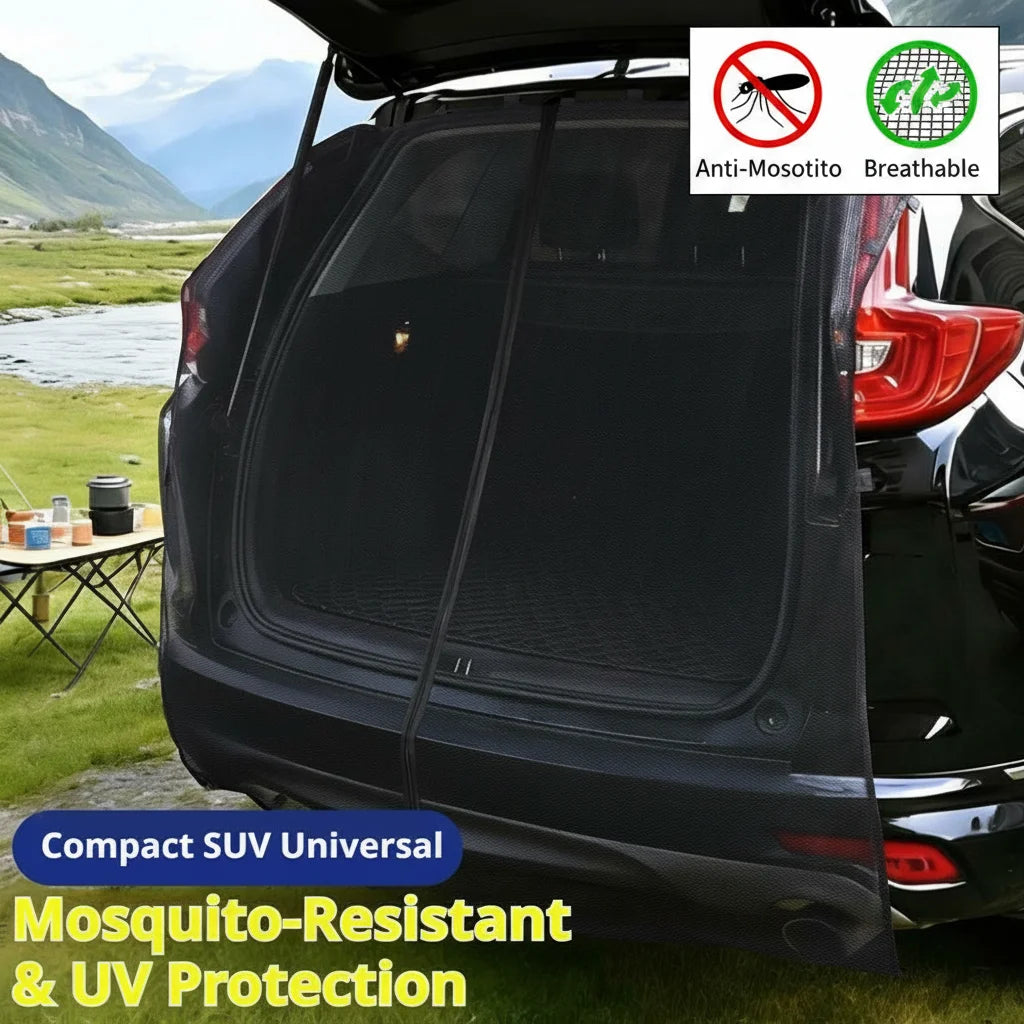 Car Trunk Mesh Curtains Car Tail Camping Mosquito Insect Net for Overlanding Camping Travel UV & Bug Protection Mesh Net Peaceful Pleasures Health and Wellness