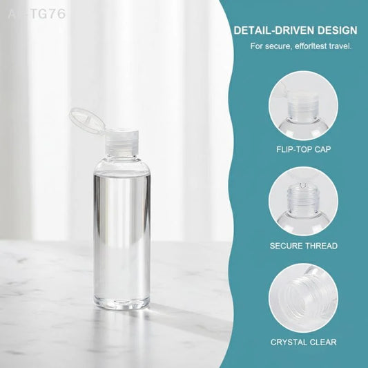 Empty Flip Cap PET Plastic Bottles 5ml–100ml | Travel Atomizer Cosmetic Bottle Peaceful Pleasures Health and Wellness