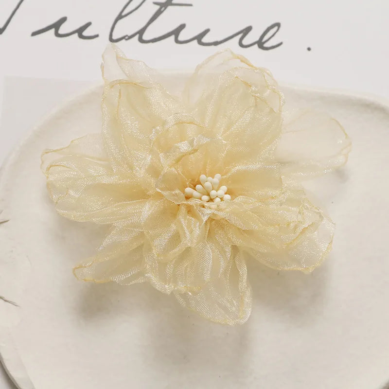 75mm Organza Fabric Flower for DIY Hair Clips & Headbands