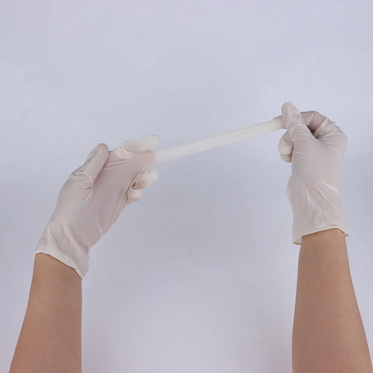 Disposable White Nitrile Gloves 50 Pairs – Waterproof Multipurpose Disposable Gloves Peaceful Pleasures Health and Wellness