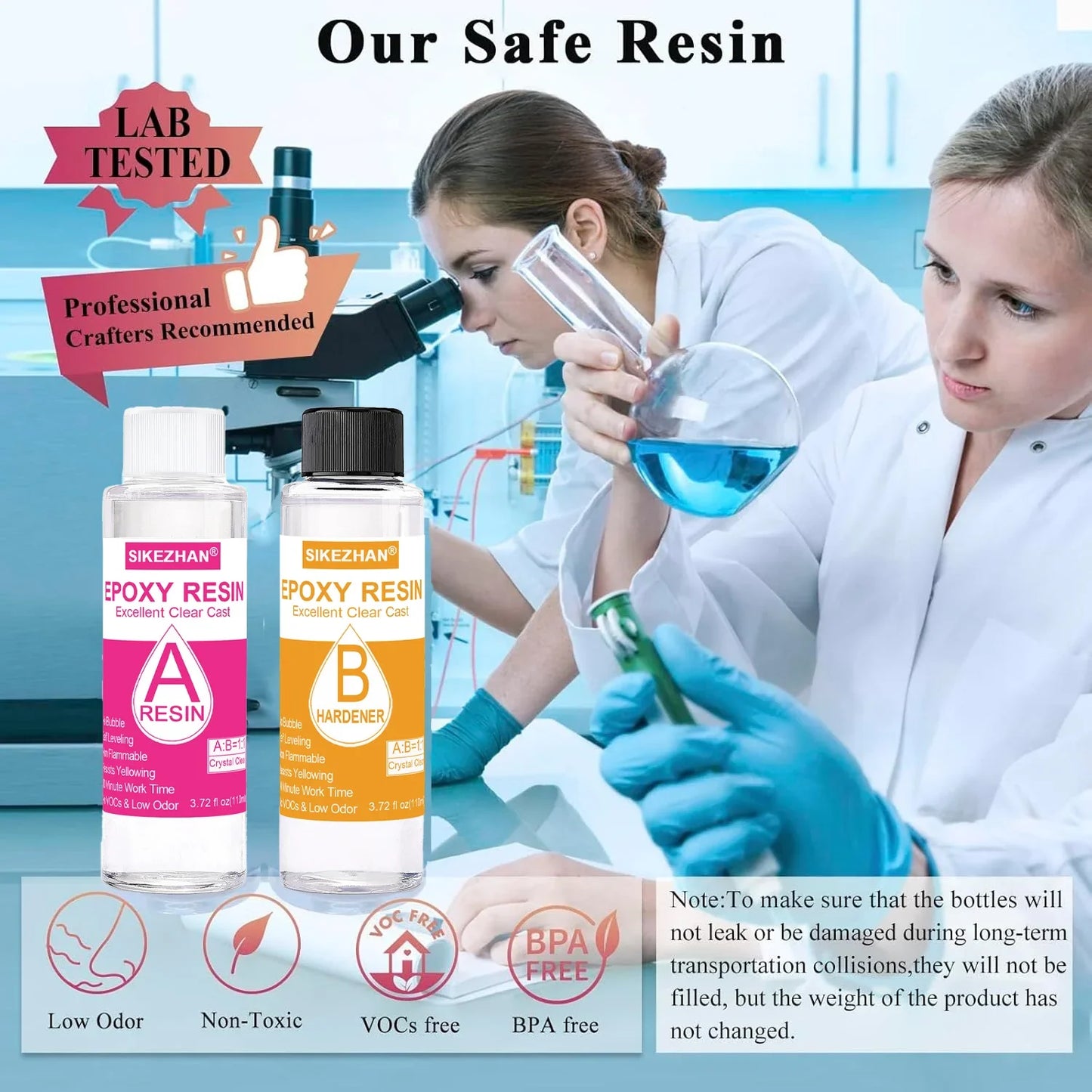Crystal Clear Epoxy Resin Kit 1:1 Mix – Non-Yellowing 32oz