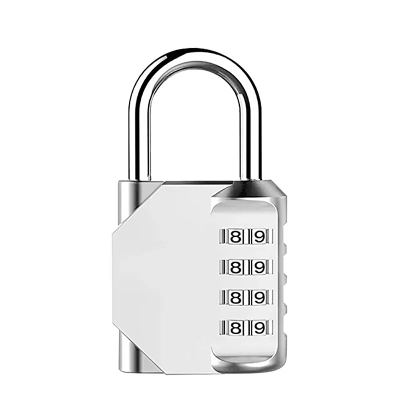 4-digit Padlock Combination Lock/Waterproof Suitcase Lock Locker Bag Bag Gym Home/zinc Alloy Weatherproof Outdoor Fence Lock Peaceful Pleasures Health and Wellness Silver