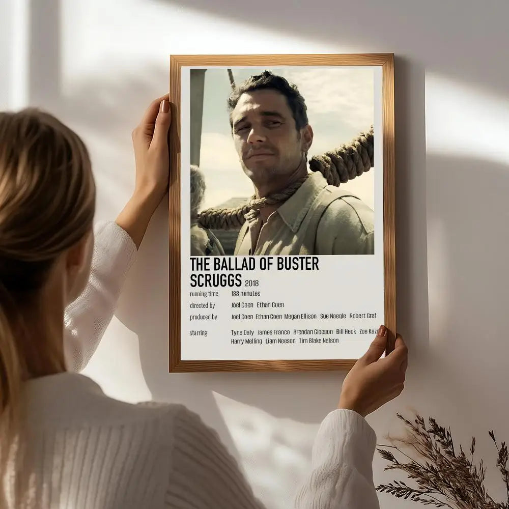 Movie T-The Ballad of Buster Scruggs Poster HD Self Adhesive Waterproof Wall Art Ideal for Home Office Dorm Bedroom Great Gift Peaceful Pleasures Health and Wellness White9 30X40cmNoframe