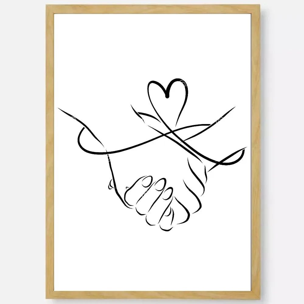 Black & White Couple Line Art Poster | Self-Adhesive Wall Decor Wall Art Poster Peaceful Pleasures Health and Wellness z1 15X20cmNoframe