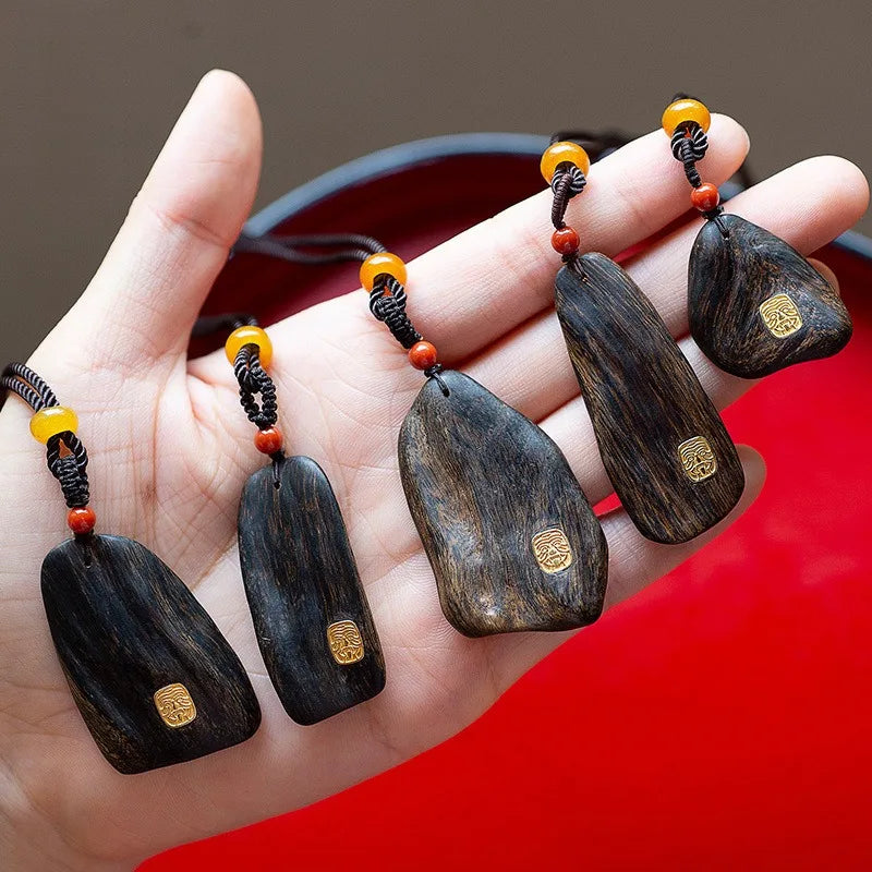 Zakiram God of Wealth Sinking Incense Wood Pendant Ornament