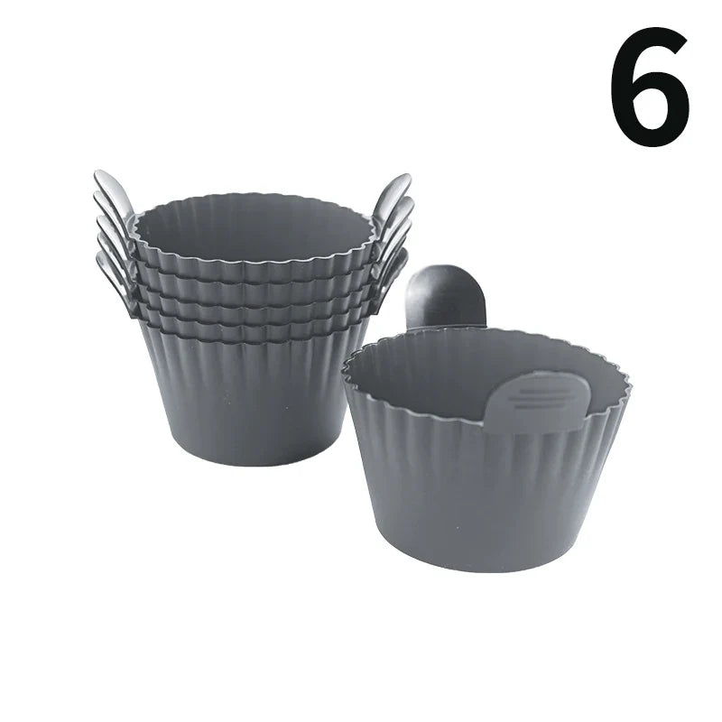 Silicone Air Fryer Egg Poacher & Cupcake Baking Cups – 6 Pack