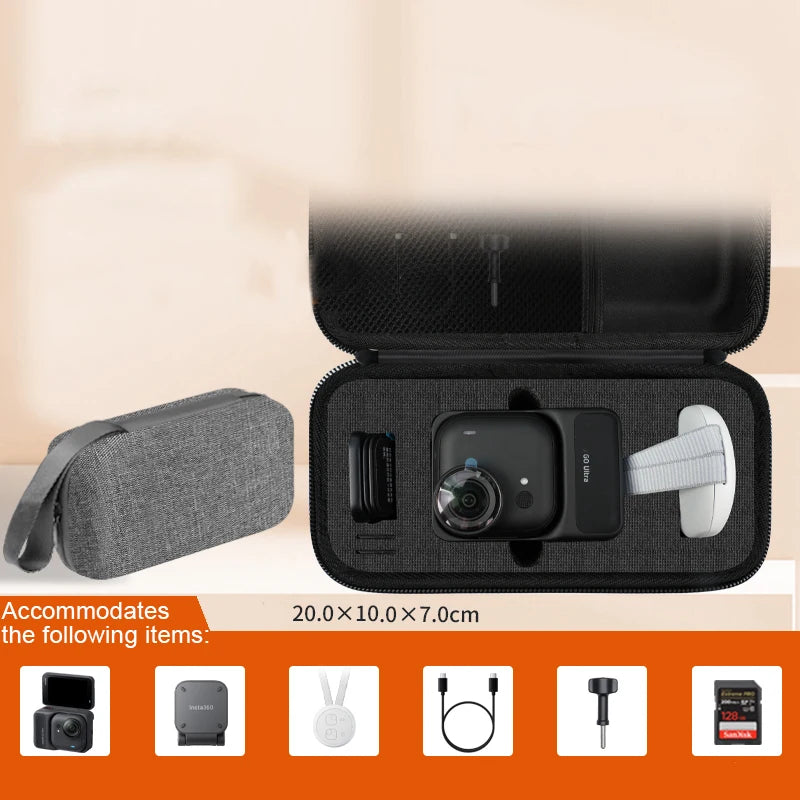 360° Protection Carrying Case For Insta360 Go Ultra Hardshell Storage Bag Waterproof Case For Insta360 Go Ultra Accessories Peaceful Pleasures Health and Wellness Small gray