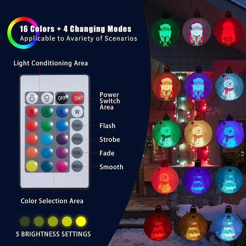 Giant LED Inflatable Christmas Ball | Remote Control Outdoor Decor