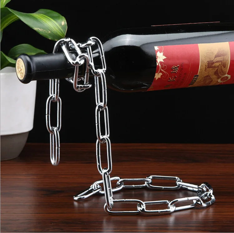 Creative Personality Fashion Wine Bottle Holder Suspended Wrought Iron Rope Chain Wine Bottle Holder Snake Ornament Decoration Peaceful Pleasures Health and Wellness