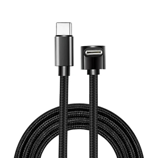 60W 90° USB-C Fast Charging Cable – Nylon Braided Gaming Cord