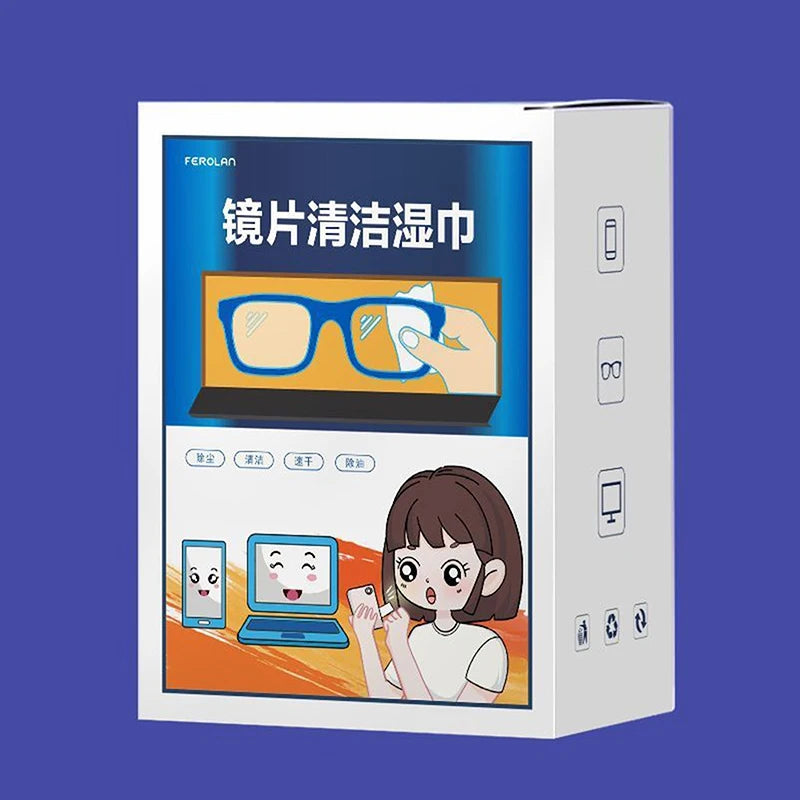 Anti-Fog Lens Cleaning Wipes 100pcs | Alcohol-Free, Lint-Free