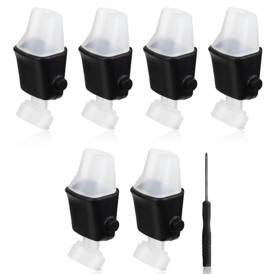 6-Pack Silicone Spouts for Contigo Aubrey 14oz & 20oz Bottles Bottle Replacement Parts Peaceful Pleasures Health and Wellness Black