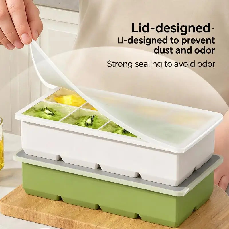 Silicone Ice Cube Tray with Leak-Proof Lid | Easy Release