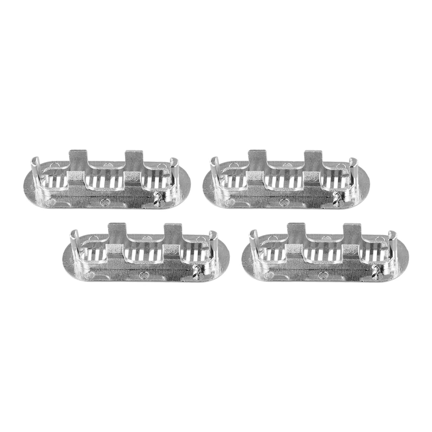 4-Pack Basin Sink Overflow Cover Trim Caps – Silver ABS Plastic
