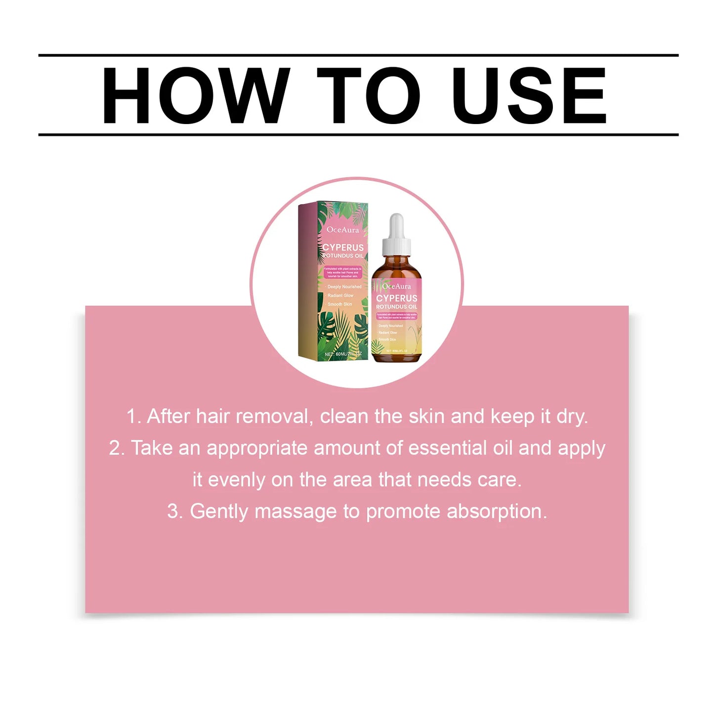 OceAura Cyperus Oil Hair Removal Essence – Gentle Skin Care