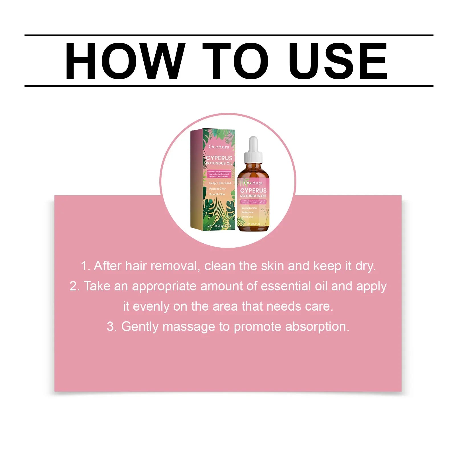 OceAura Cyperus Oil Hair Removal Essence – Gentle Body Cream Hair Removal Cream Oasis Select