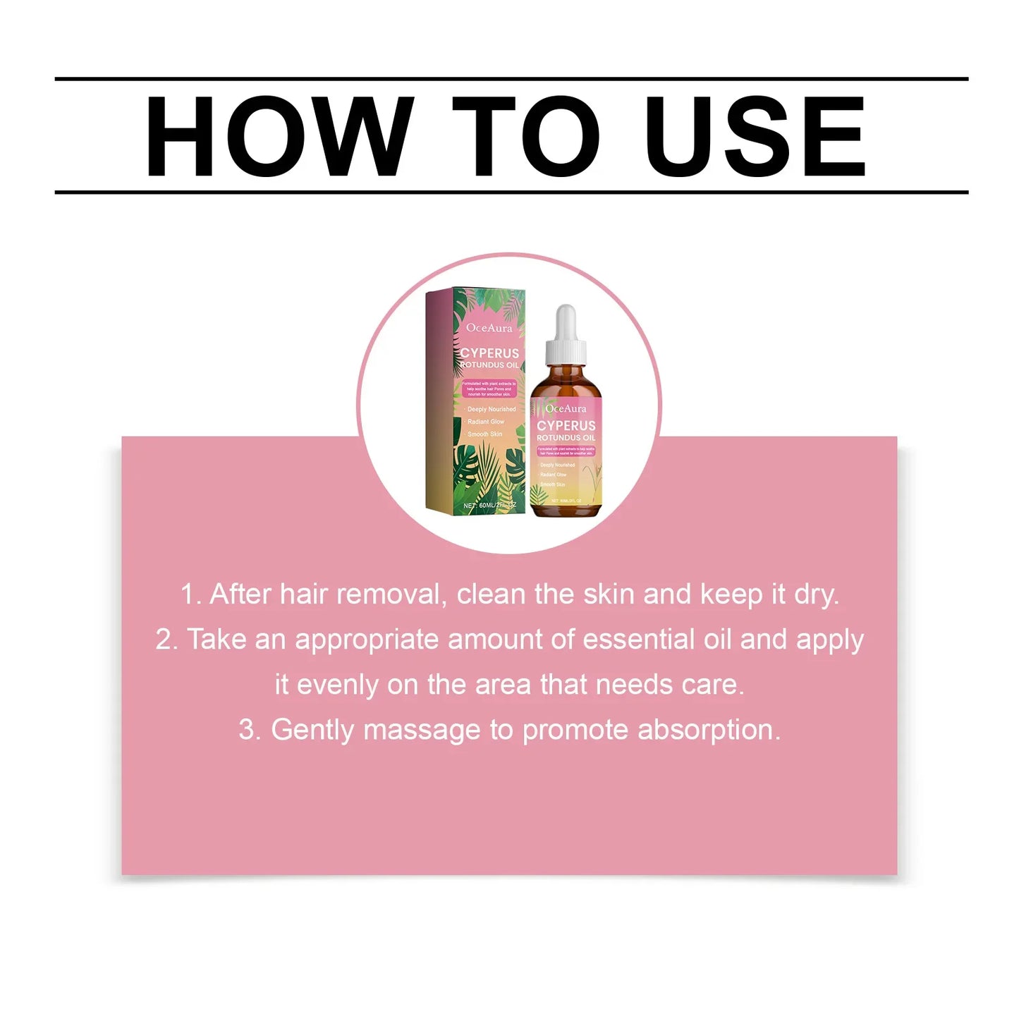 OceAura Cyperus Oil Hair Removal Essence – Softens Skin 60g