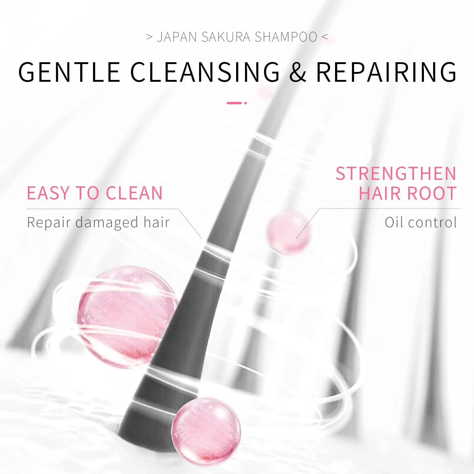 LAIKOU Sakura Shampoo And Hair Conditioner Cherry Blossom Nourishing Repair Dry Hair Smooth Anti Frizz Moisturizing Hair Care Peaceful Pleasures Health and Wellness
