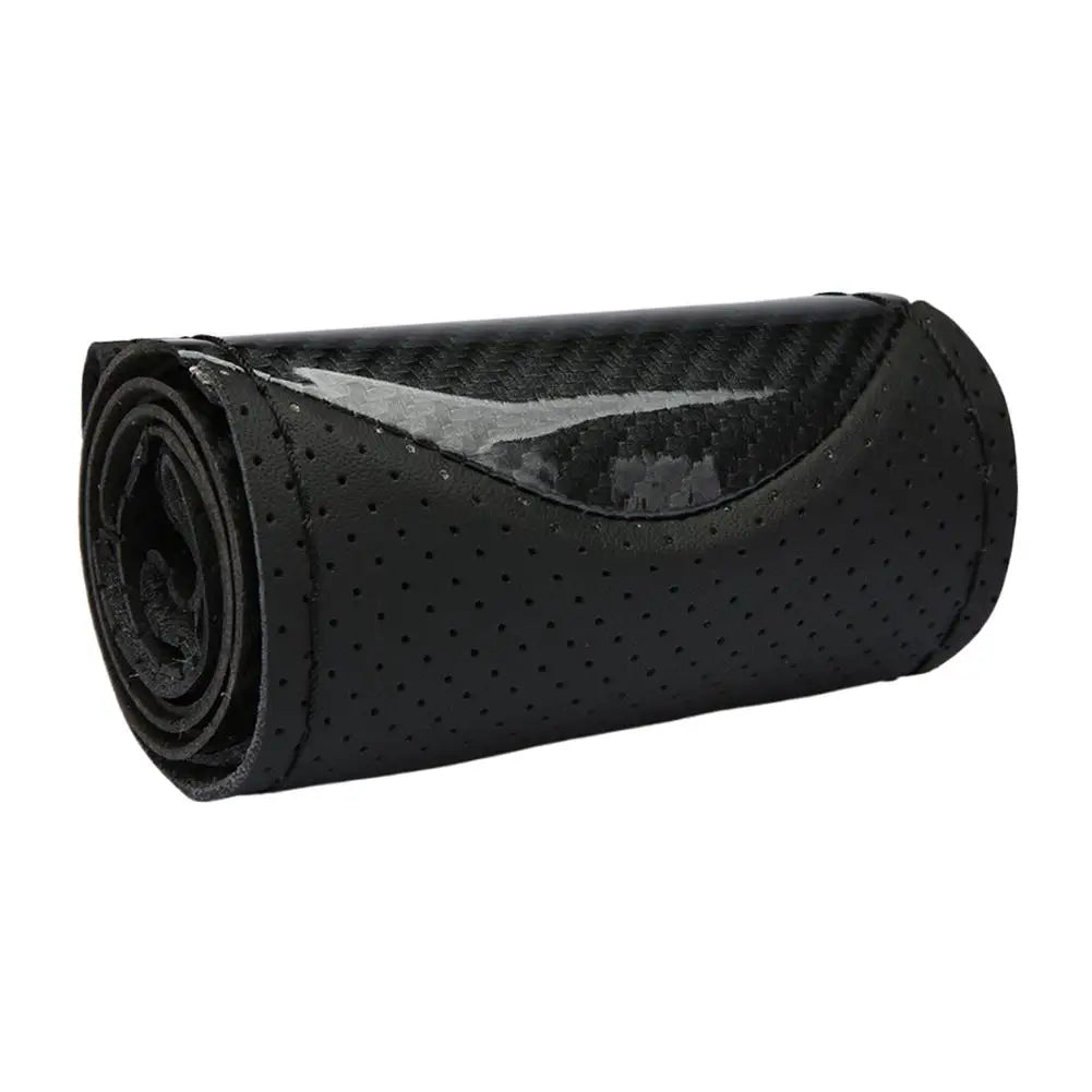 Carbon Fiber Hand-Stitched Steering Wheel Cover | Faux Leather