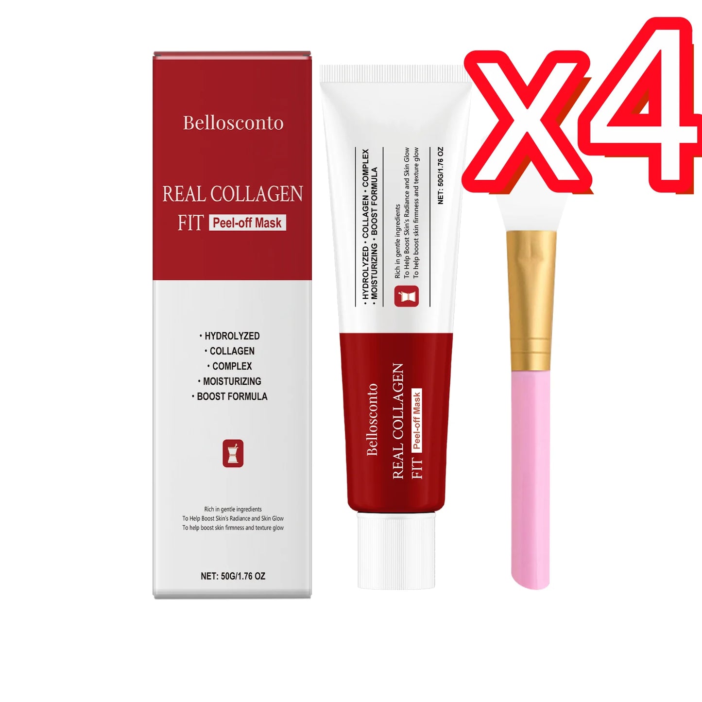 Collagen Peel Off Mask Clean Pores Exfoliating Remove Blackheads Reduce Oil Brighten Dull Skin Moisturize Smooth Skins Face Mask Peaceful Pleasures Health and Wellness 1set Boxed x 4