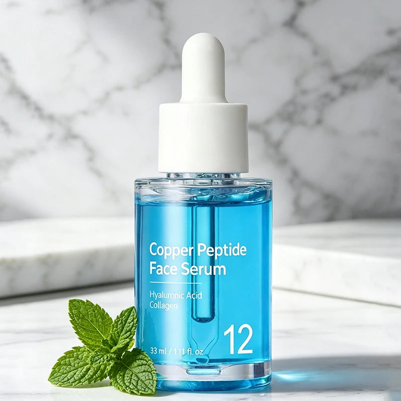 Copper Peptide Face Serum 33ml With Hyaluronic Acid Collagen Deeply Hydrating Nourishing Facial Essence Daily Use Skincare Serum Peaceful Pleasures Health and Wellness