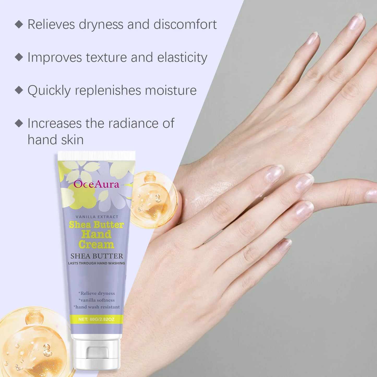 Shea Butter Hand Cream Nourishing Care Deep Hydration Anti Cracking Fast Absorbing Non-Greasy Winter Moisturizing Hand Cream Peaceful Pleasures Health and Wellness