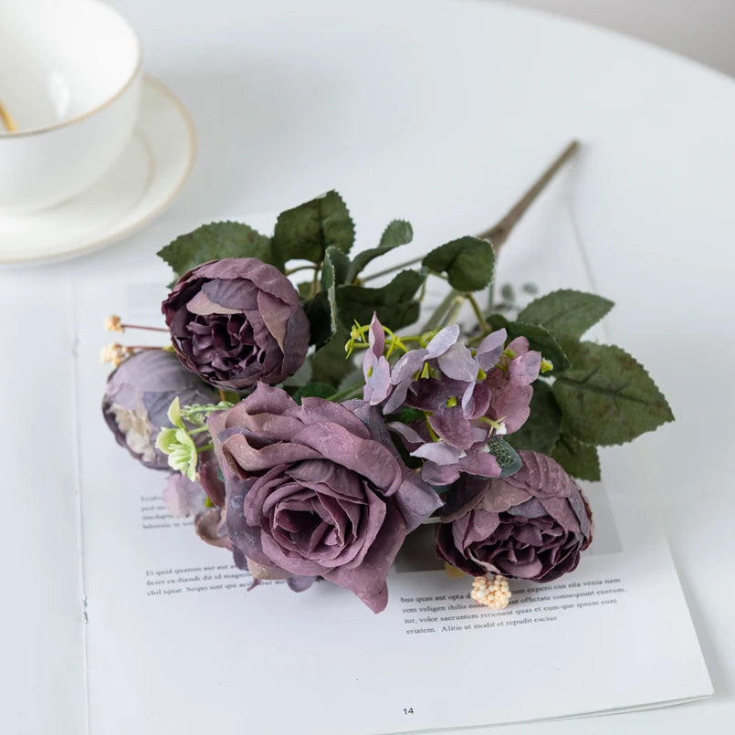 Silk Artificial Rose Peony Bouquet – Wedding & Home Décor