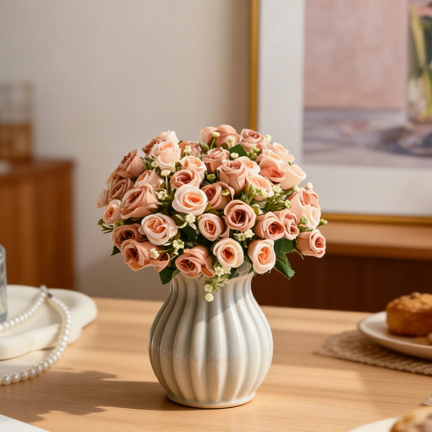 Artificial Silk Flower Bouquet | Wedding & Home Decor 30cm